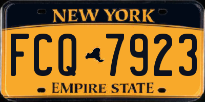 NY license plate FCQ7923