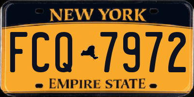 NY license plate FCQ7972