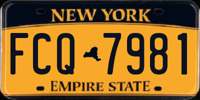 NY license plate FCQ7981