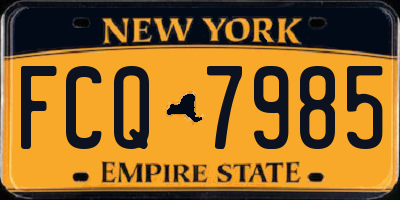 NY license plate FCQ7985