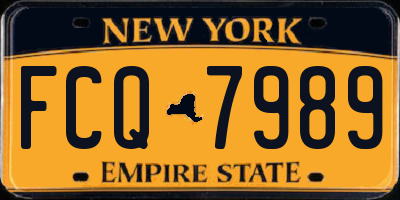 NY license plate FCQ7989