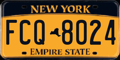 NY license plate FCQ8024
