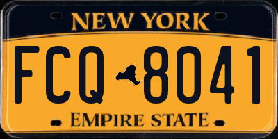 NY license plate FCQ8041