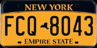 NY license plate FCQ8043