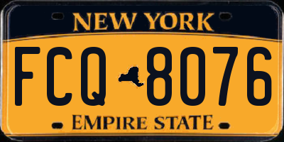 NY license plate FCQ8076