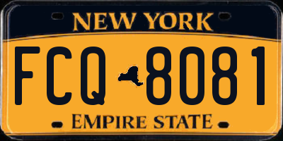 NY license plate FCQ8081