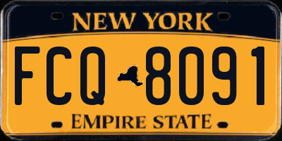 NY license plate FCQ8091