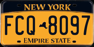 NY license plate FCQ8097