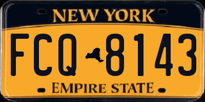 NY license plate FCQ8143