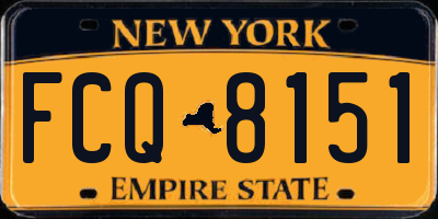 NY license plate FCQ8151