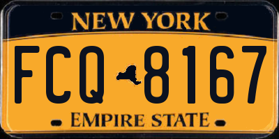 NY license plate FCQ8167