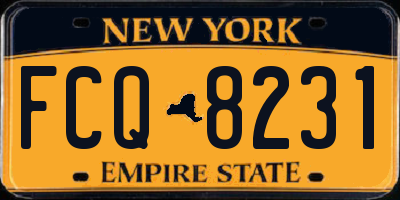 NY license plate FCQ8231