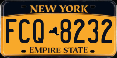 NY license plate FCQ8232