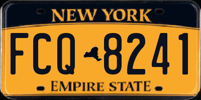 NY license plate FCQ8241
