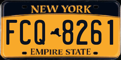 NY license plate FCQ8261