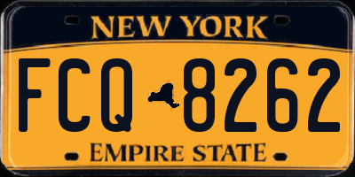 NY license plate FCQ8262
