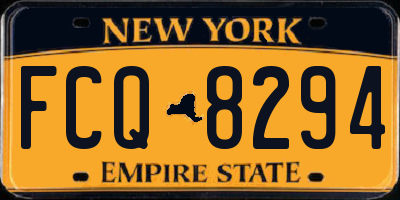 NY license plate FCQ8294