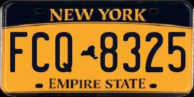 NY license plate FCQ8325