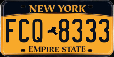 NY license plate FCQ8333