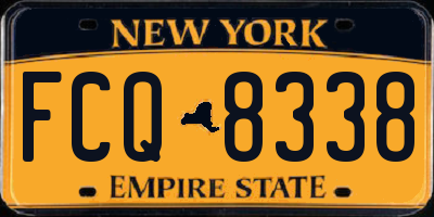 NY license plate FCQ8338