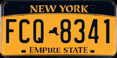 NY license plate FCQ8341