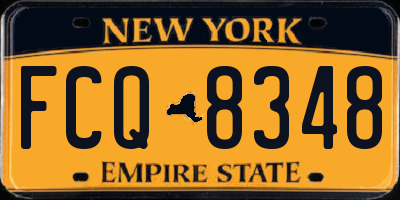 NY license plate FCQ8348