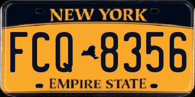 NY license plate FCQ8356