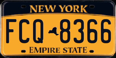 NY license plate FCQ8366
