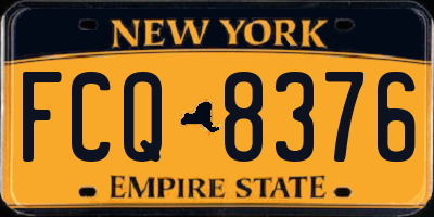 NY license plate FCQ8376