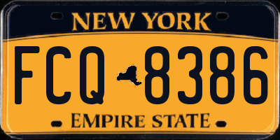 NY license plate FCQ8386