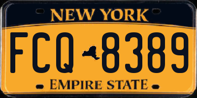 NY license plate FCQ8389