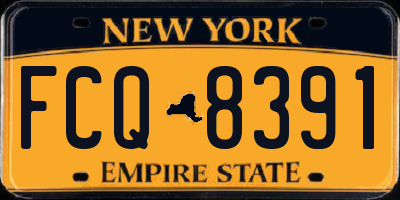 NY license plate FCQ8391