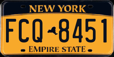 NY license plate FCQ8451