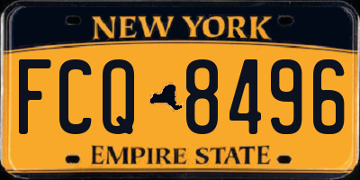 NY license plate FCQ8496