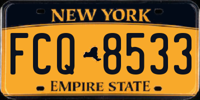 NY license plate FCQ8533