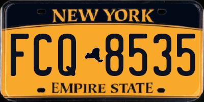 NY license plate FCQ8535