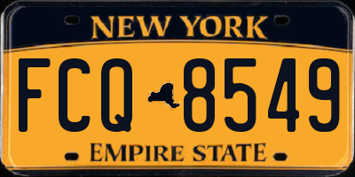 NY license plate FCQ8549