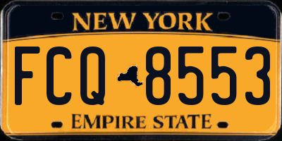 NY license plate FCQ8553