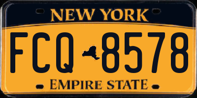 NY license plate FCQ8578