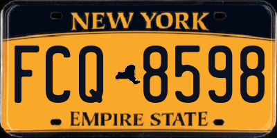 NY license plate FCQ8598