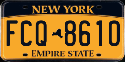 NY license plate FCQ8610