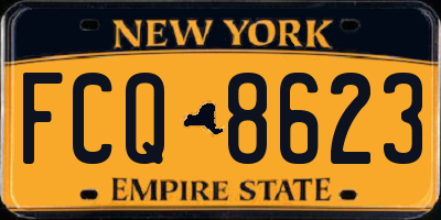 NY license plate FCQ8623