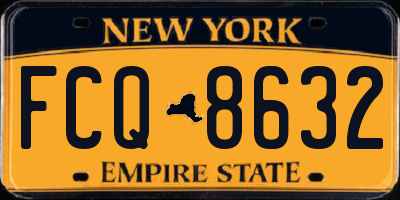 NY license plate FCQ8632