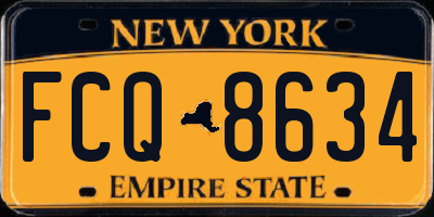NY license plate FCQ8634
