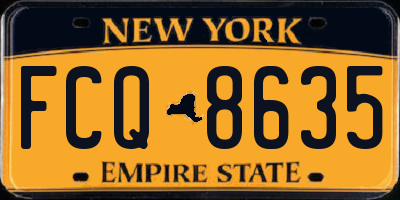 NY license plate FCQ8635