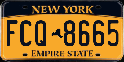 NY license plate FCQ8665