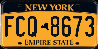 NY license plate FCQ8673