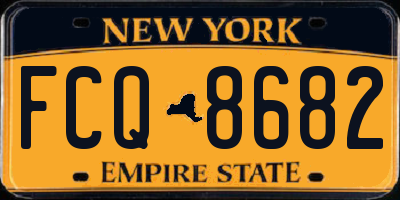 NY license plate FCQ8682