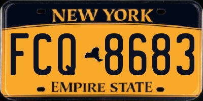 NY license plate FCQ8683
