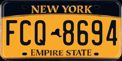 NY license plate FCQ8694